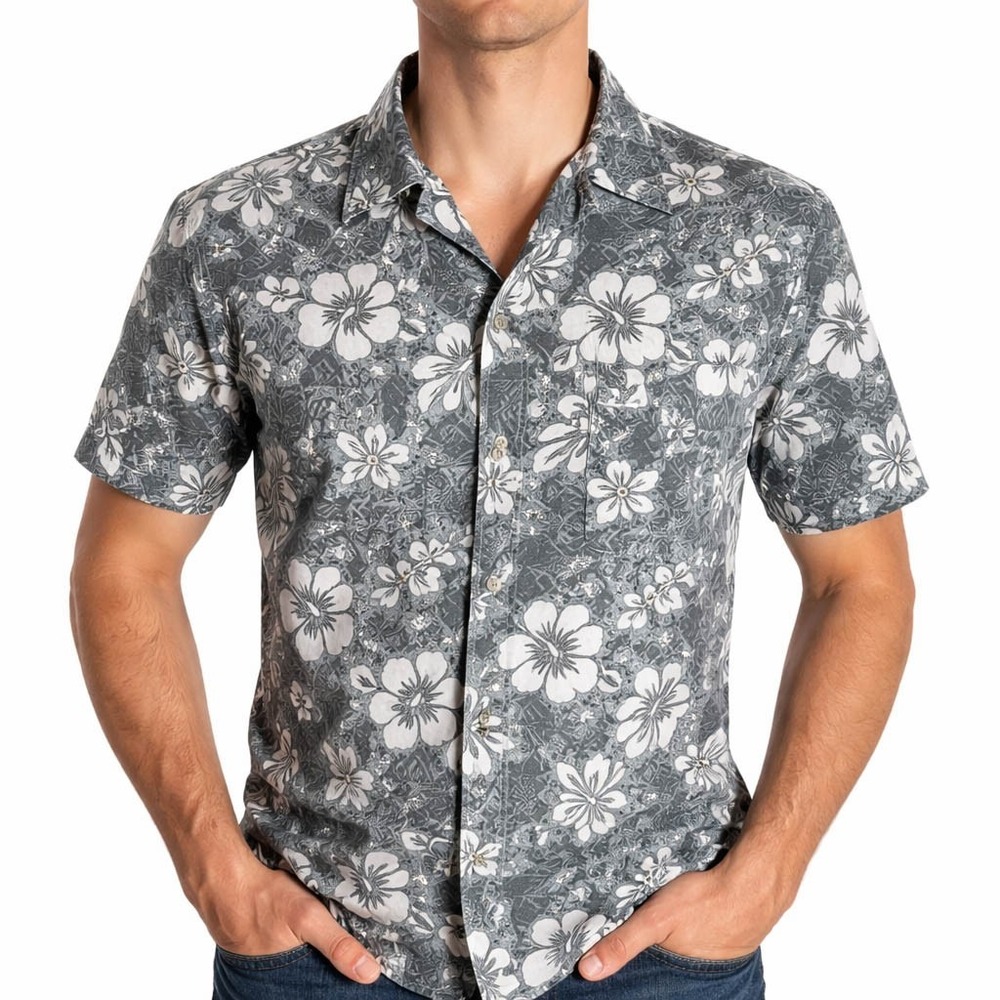 Makapuu Hawaiian Aloha Shirt 2XL Hibiscus Flowers Floral Tribal Reverse Print